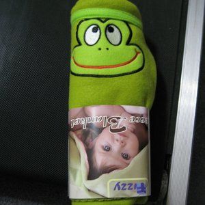 New fizzy fleece baby blanket, 30x40" froggy face